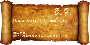 Baumzveig Filoméla névjegykártya